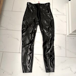 Black Spanx patent leather leggings size L